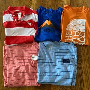 Lot of 5 Boys XL 18/20 shirts Abercrombie, North Face, Calvin Klein